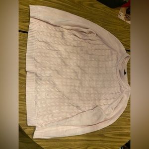 LANDS’END light pink cable-knit sweater 3x  EUC